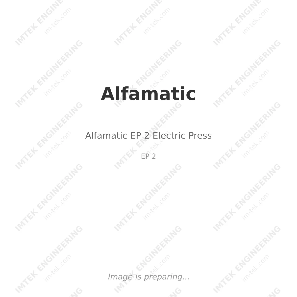 Alfamatic Alfamatic EP 2 Electric Press - EP 2