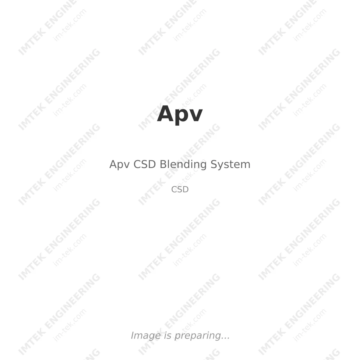 Apv Apv CSD Blending System - CSD