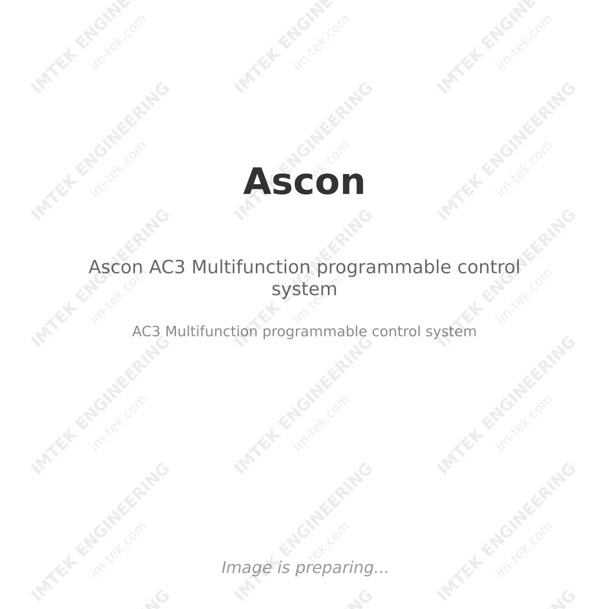 Ascon Ascon AC3 Multifunction programmable control system - AC3 Multifunction programmable control system
