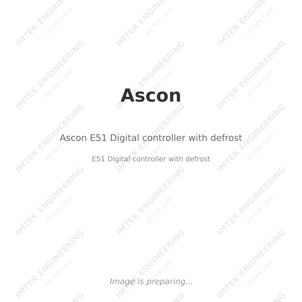 Ascon Ascon E51 Digital controller with defrost - E51 Digital controller with defrost