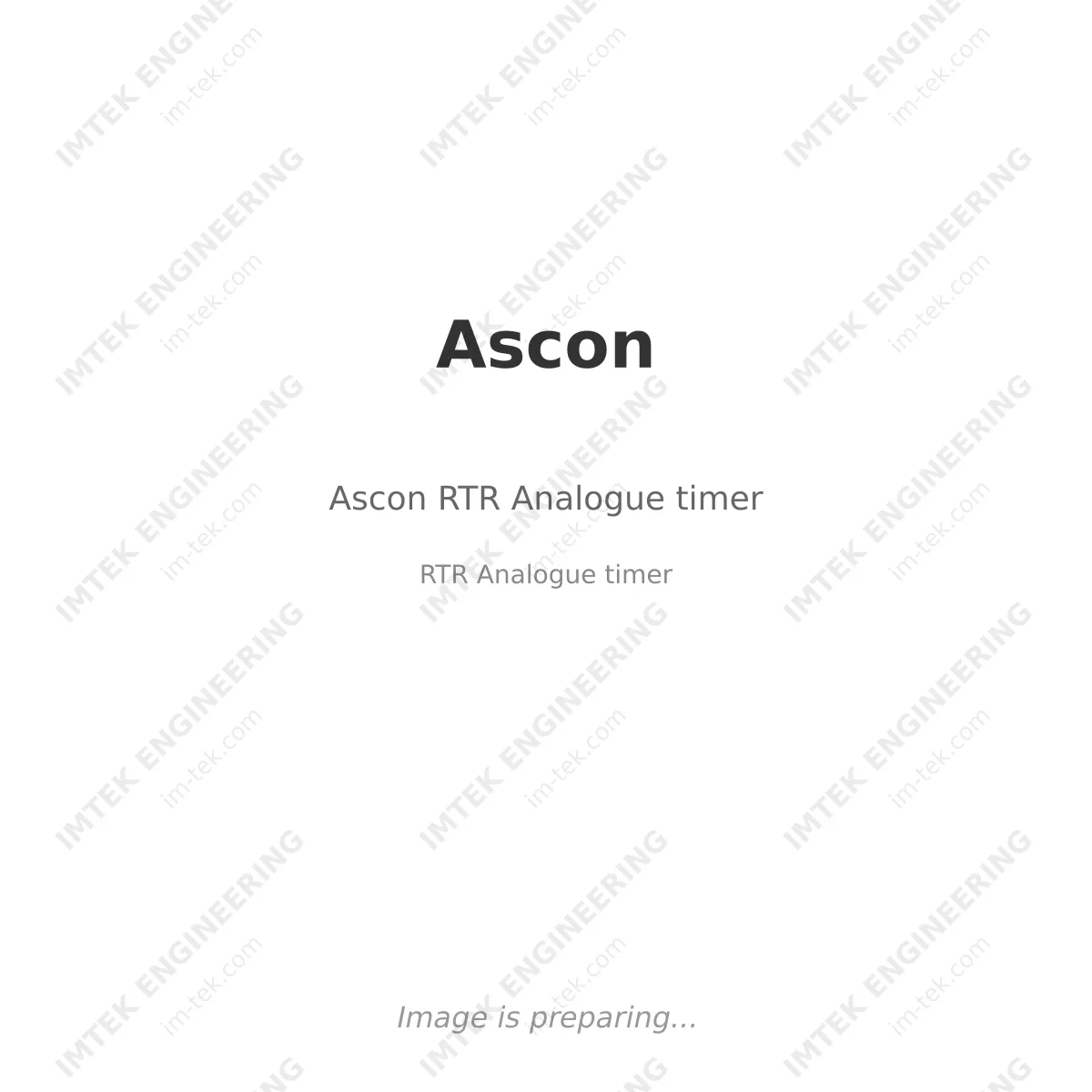 Ascon Ascon RTR Analogue timer - RTR Analogue timer