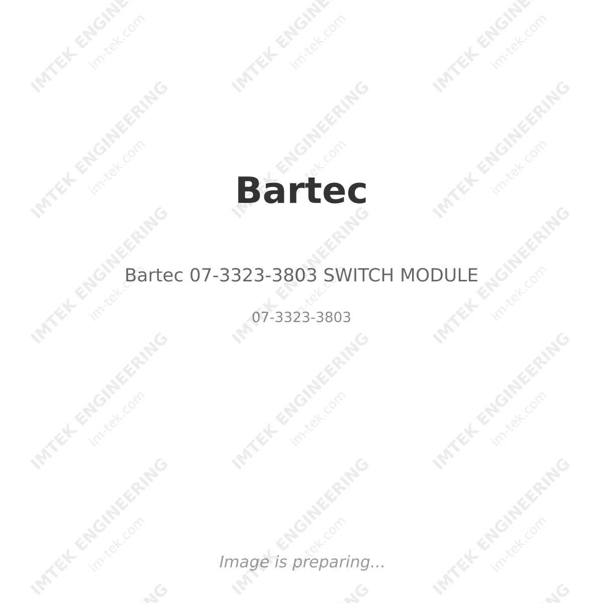 Bartec Bartec 07-3323-3803 SWITCH MODULE - 07-3323-3803