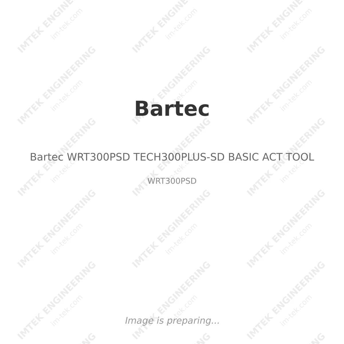 Bartec Bartec WRT300PSD TECH300PLUS-SD BASIC ACT TOOL - WRT300PSD