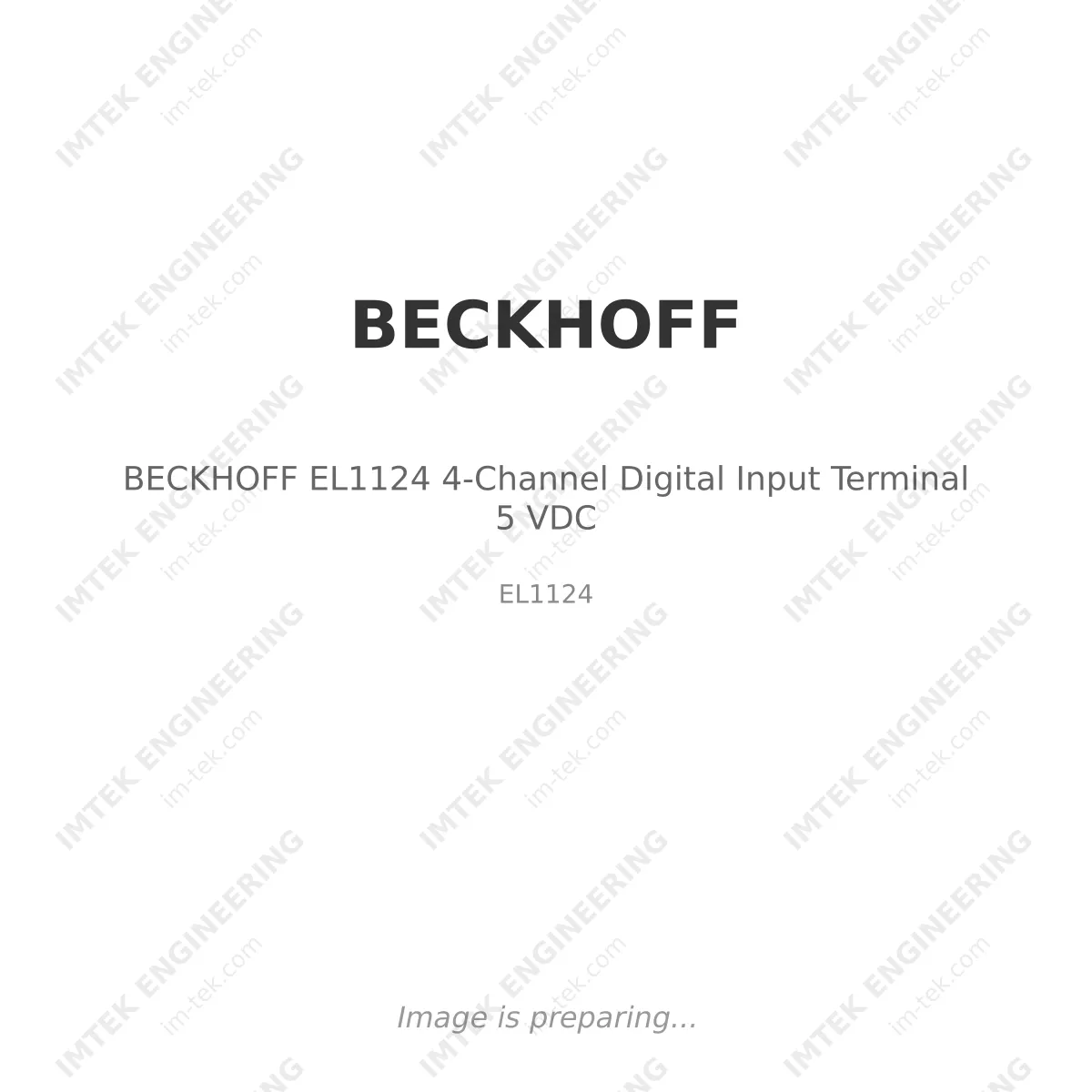 BECKHOFF BECKHOFF EL1124 4-Channel Digital Input Terminal 5 VDC - EL1124