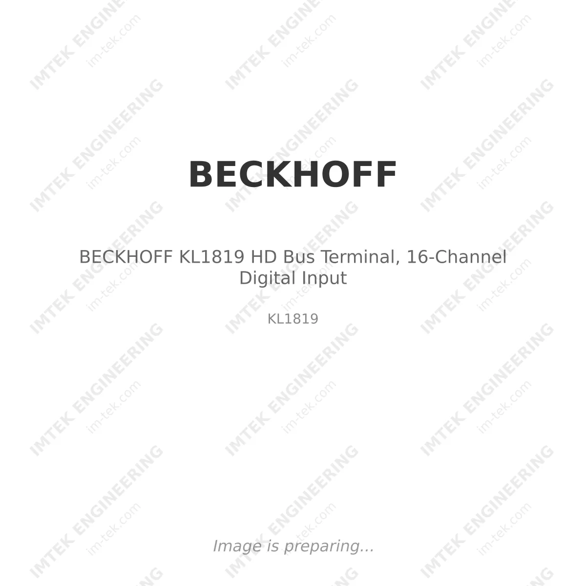 BECKHOFF BECKHOFF KL1819 HD Bus Terminal, 16-Channel Digital Input - KL1819
