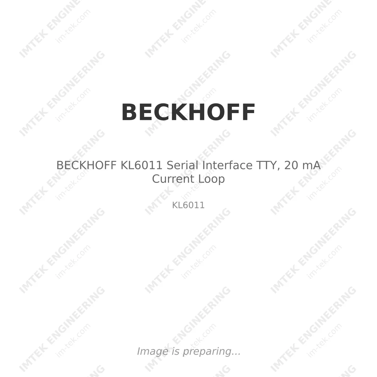 BECKHOFF BECKHOFF KL6011 Serial Interface TTY, 20 mA Current Loop - KL6011