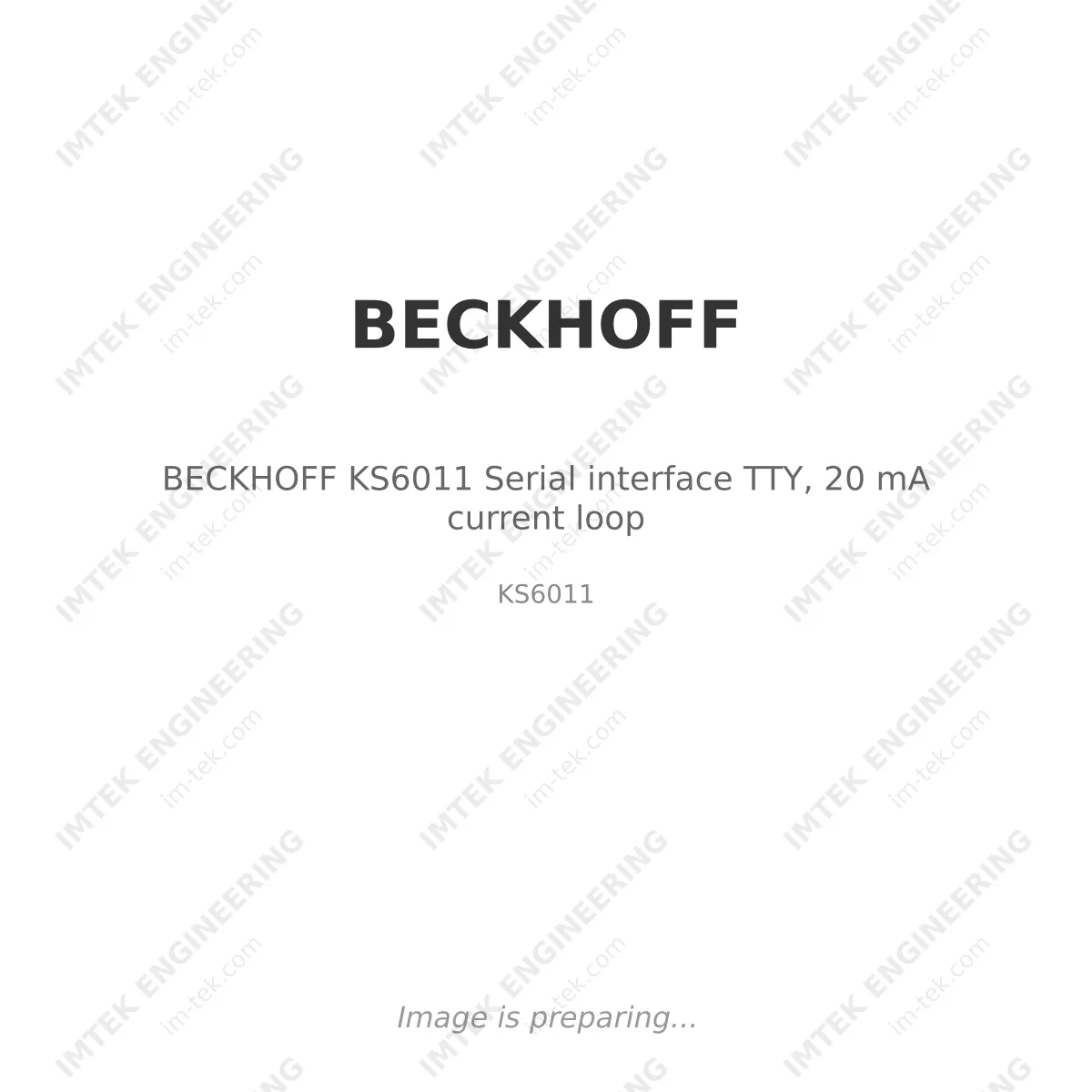 BECKHOFF BECKHOFF KS6011 Serial interface TTY, 20 mA current loop - KS6011
