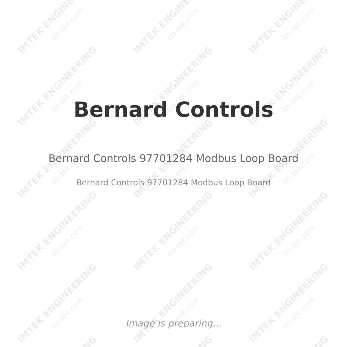Bernard Controls Bernard Controls 97701284 Modbus Loop Board - Bernard Controls 97701284 Modbus Loop Board