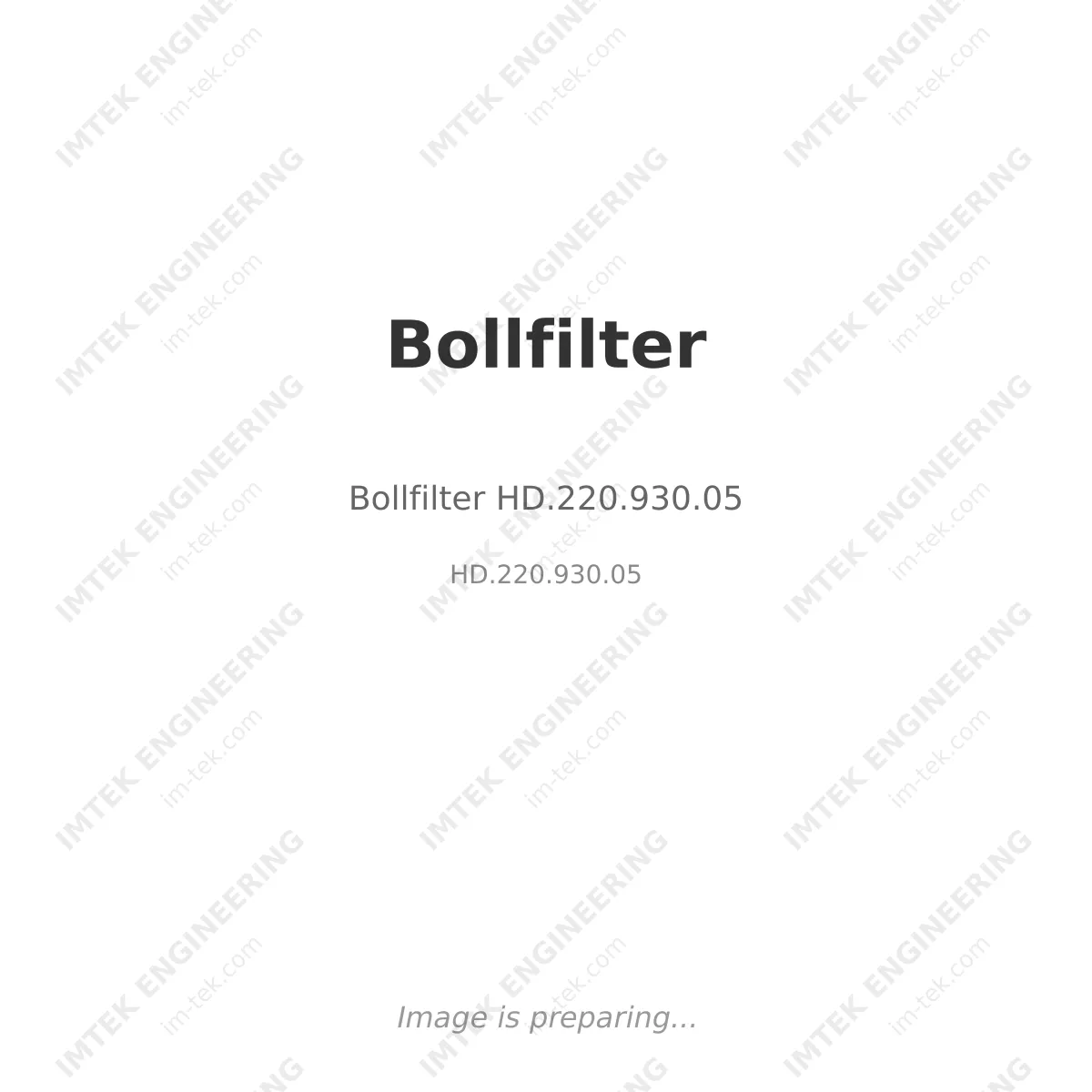 Bollfilter Bollfilter HD.220.930.05 - HD.220.930.05