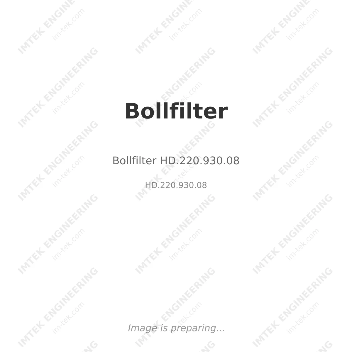 Bollfilter Bollfilter HD.220.930.08 - HD.220.930.08