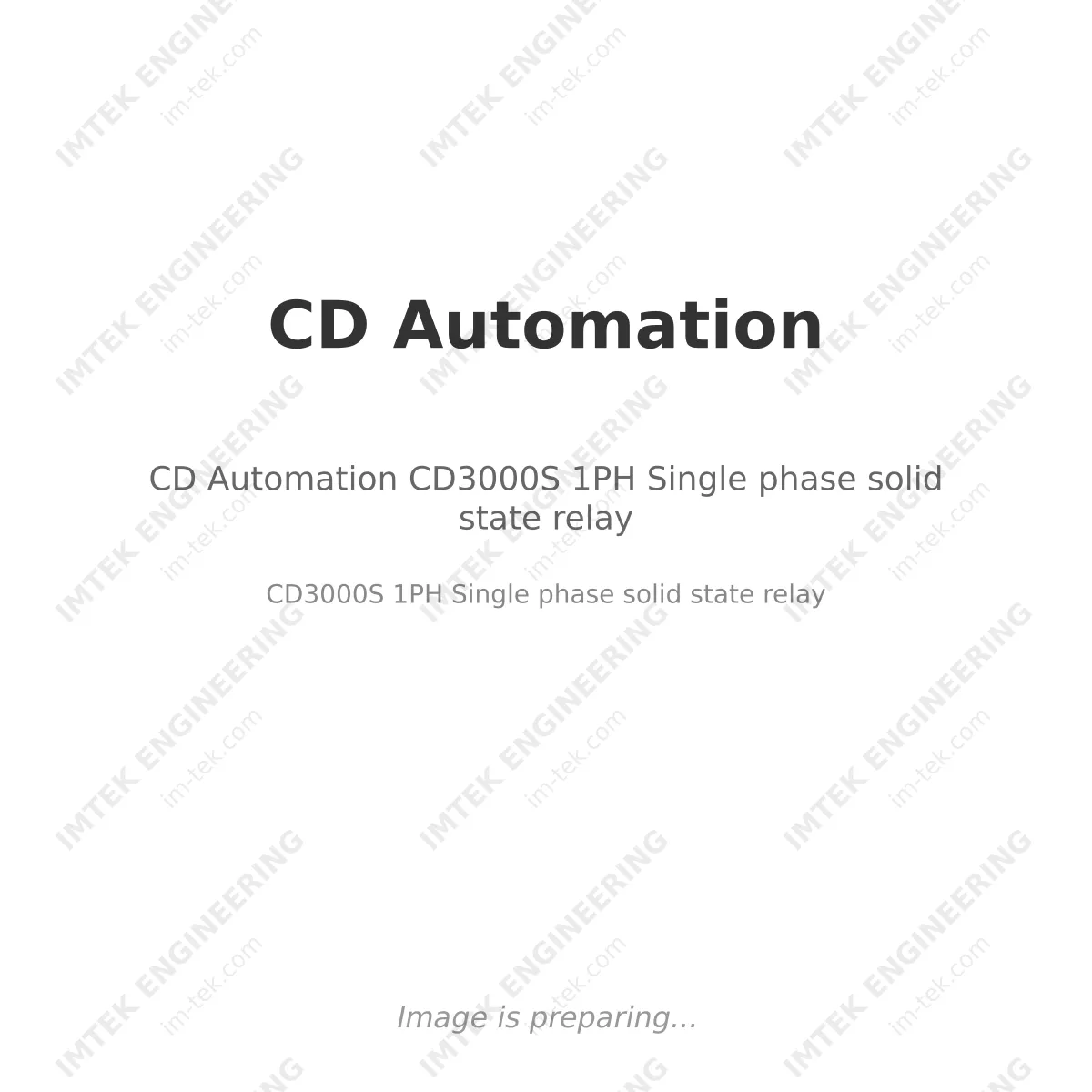 CD Automation CD Automation CD3000S 1PH Single phase solid state relay - CD3000S 1PH Single phase solid state relay