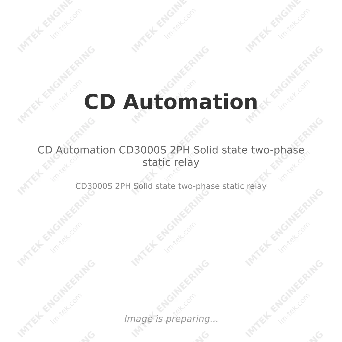 CD Automation CD Automation CD3000S 2PH Solid state two-phase static relay - CD3000S 2PH Solid state two-phase static relay
