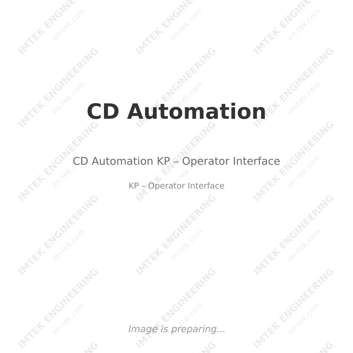 CD Automation CD Automation KP – Operator Interface - KP – Operator Interface