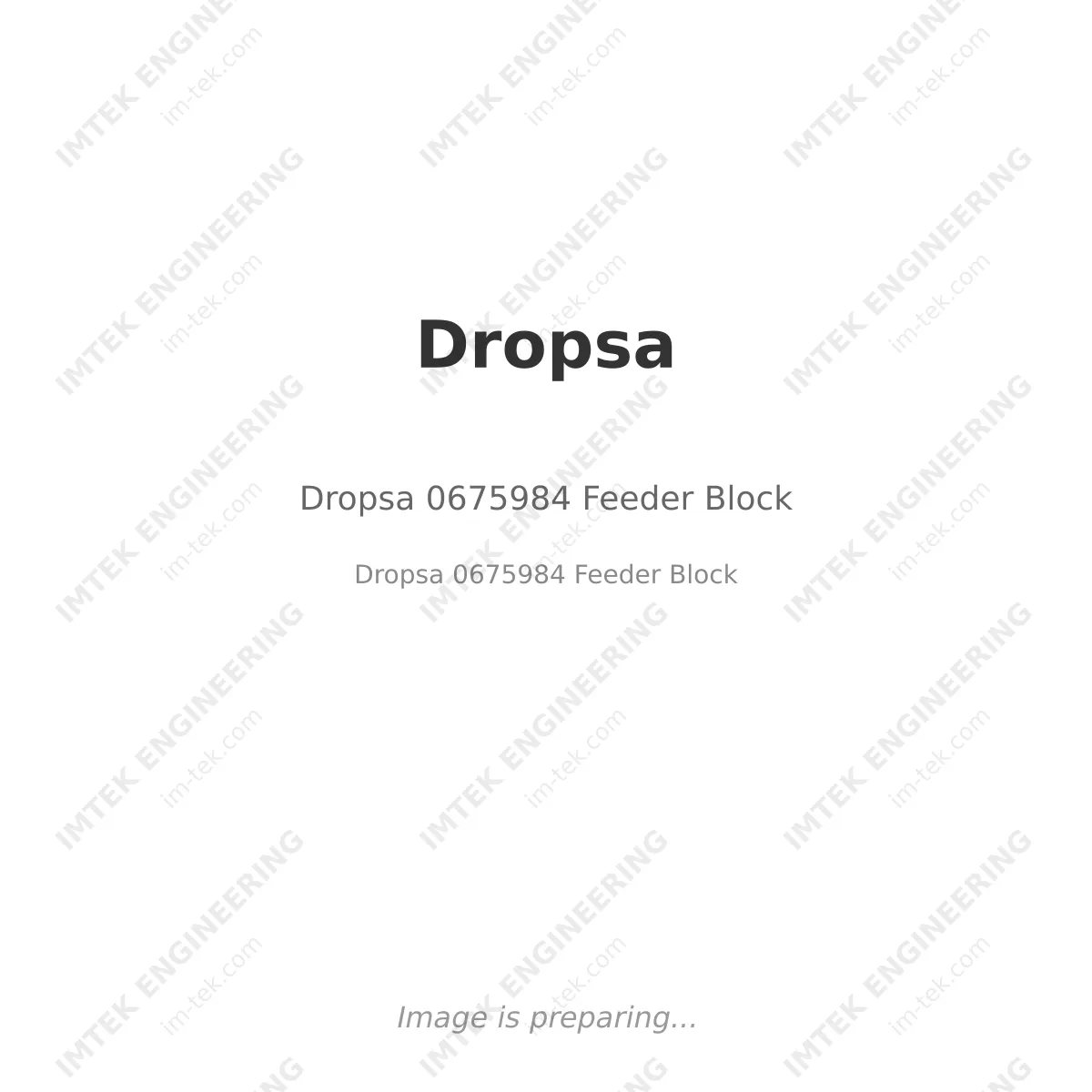 Dropsa Dropsa 0675984 Feeder Block - Dropsa 0675984 Feeder Block