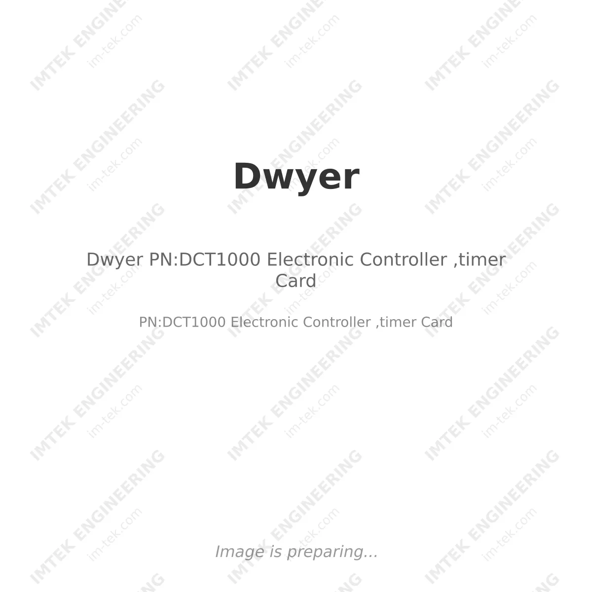 Dwyer Dwyer PN:DCT1000 Electronic Controller ,timer Card - PN:DCT1000 Electronic Controller ,timer Card