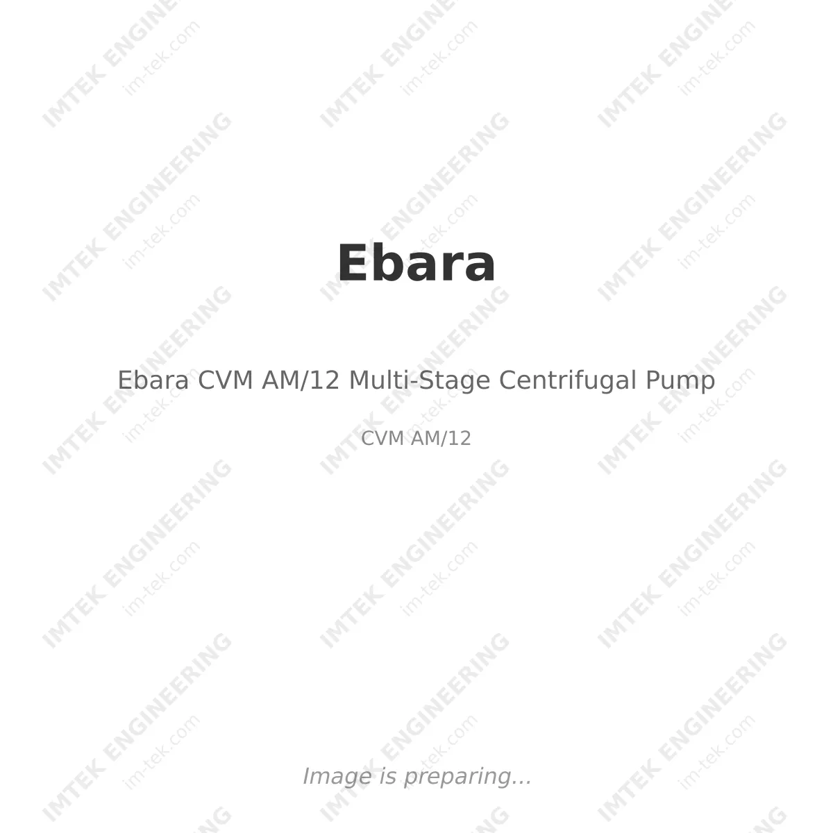 Ebara Ebara CVM AM/12 Multi-Stage Centrifugal Pump - CVM AM/12