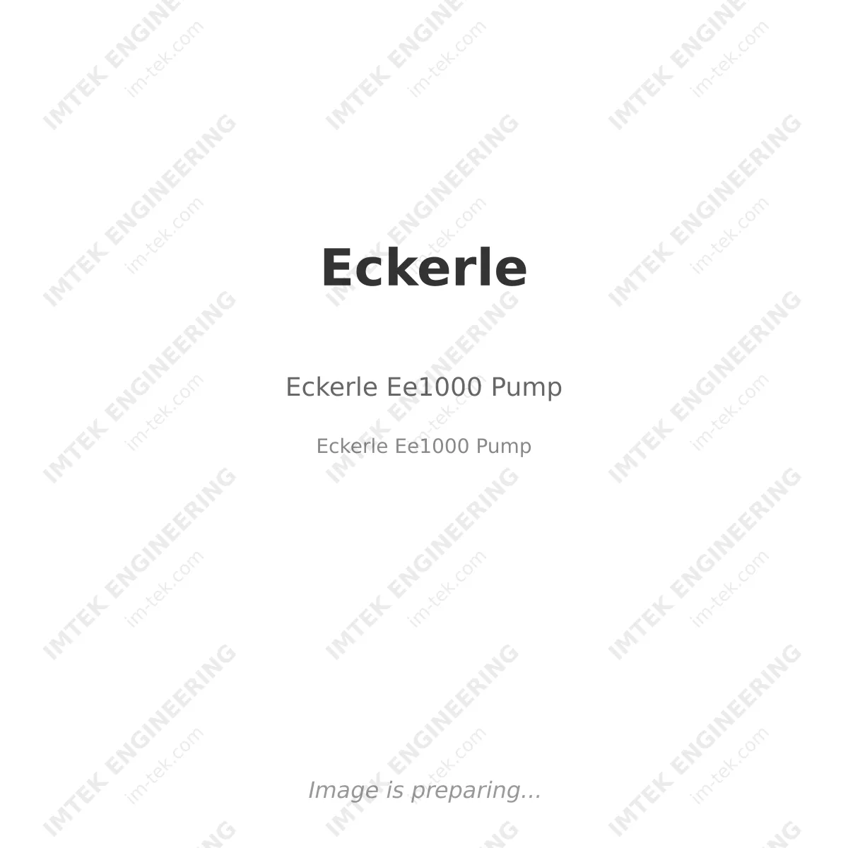 Eckerle Eckerle Ee1000 Pump - Eckerle Ee1000 Pump