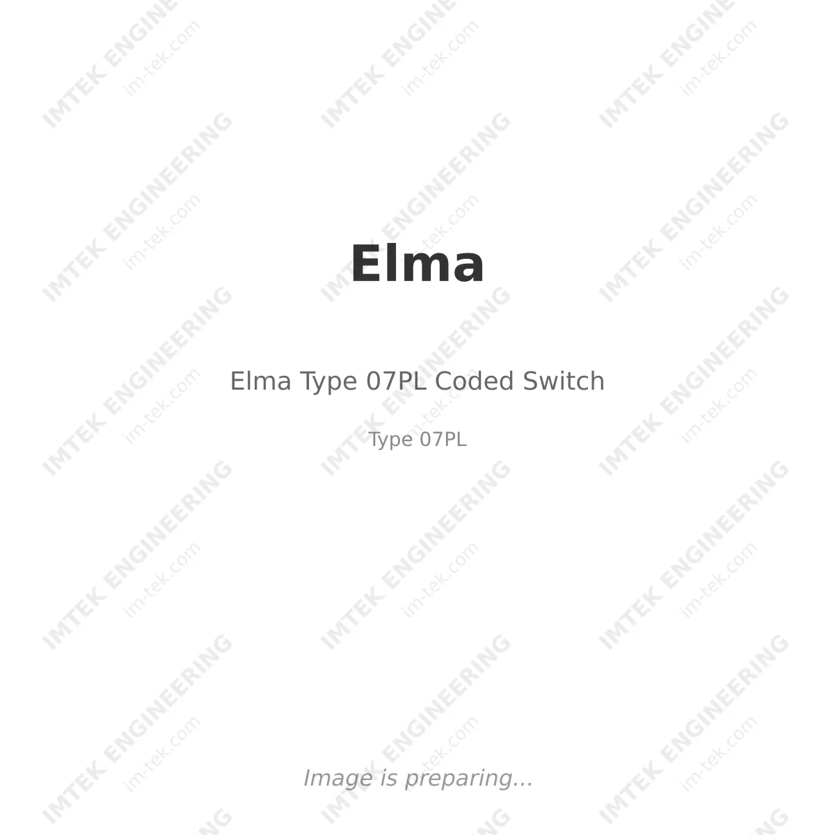 Elma Elma Type 07PL Coded Switch - Type 07PL