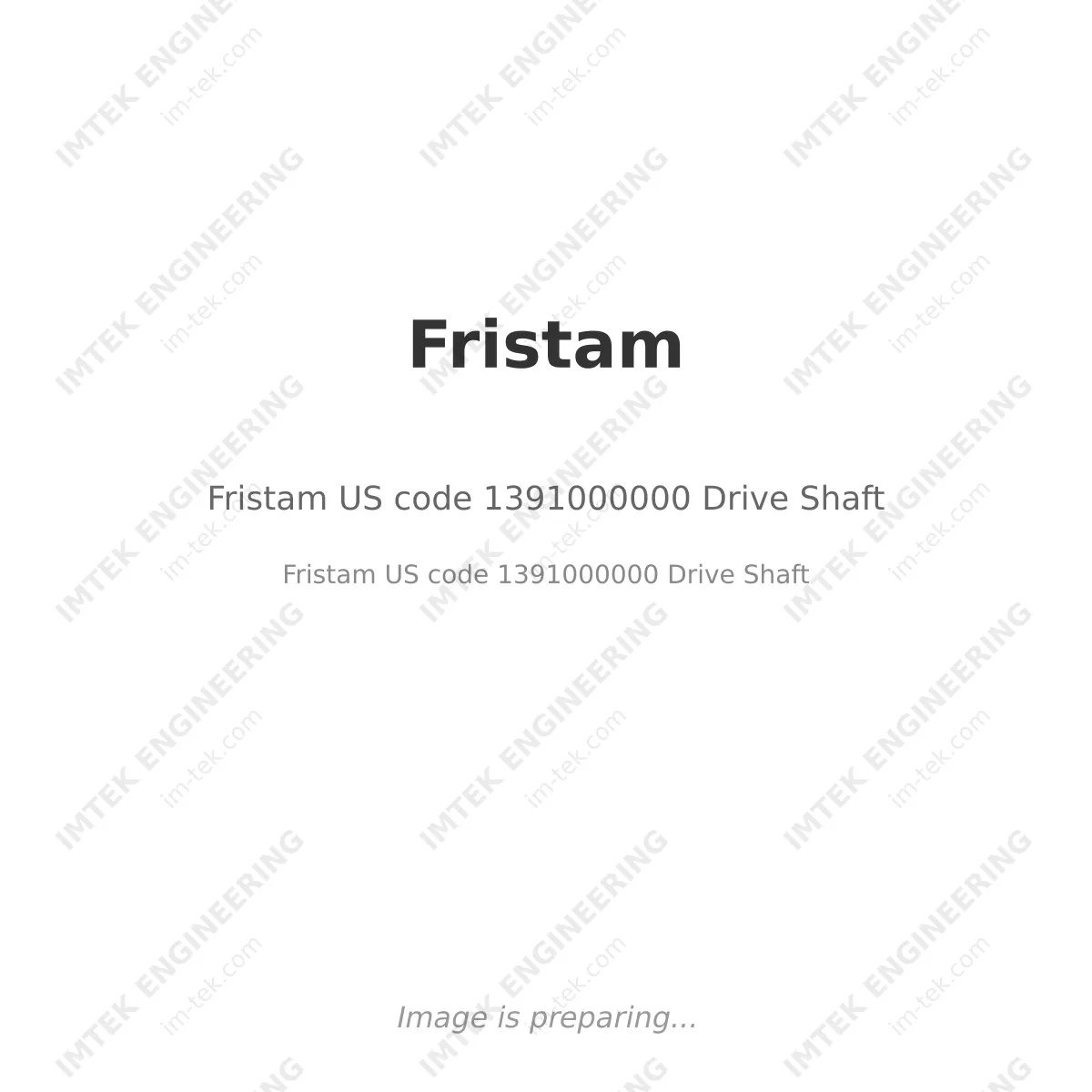Fristam Fristam US code 1391000000 Drive Shaft - Fristam US code 1391000000 Drive Shaft
