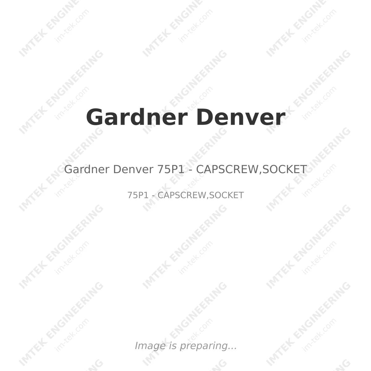Gardner Denver Gardner Denver 75P1 - CAPSCREW,SOCKET - 75P1 - CAPSCREW,SOCKET