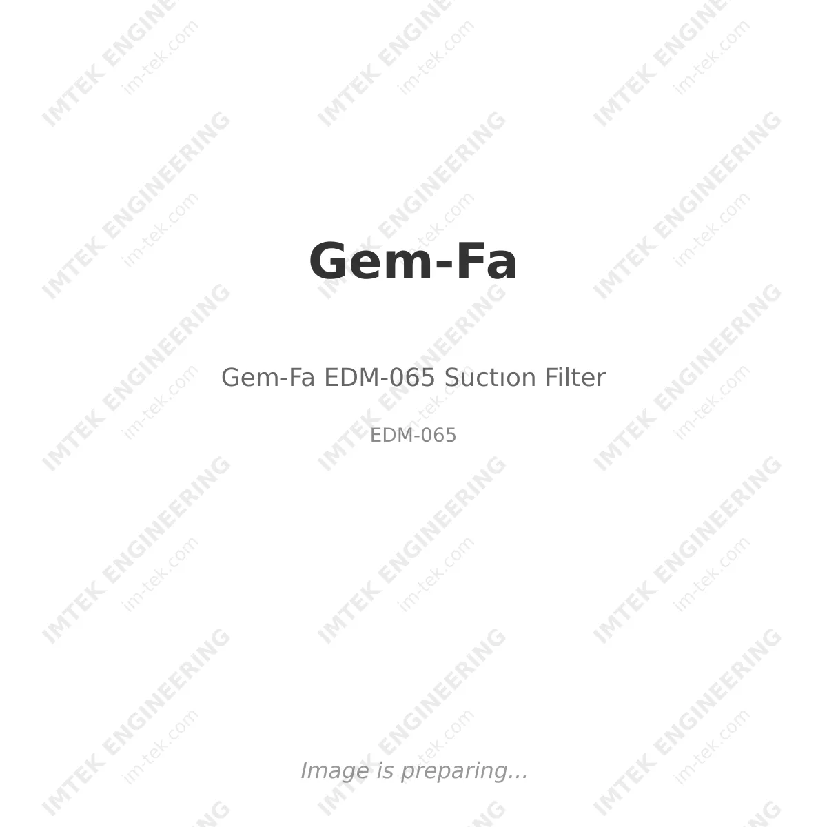 Gem-Fa Gem-Fa EDM-065 Suctıon Filter - EDM-065
