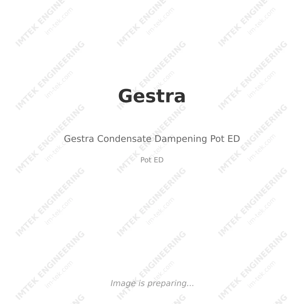 Gestra Gestra Condensate Dampening Pot ED - Pot ED
