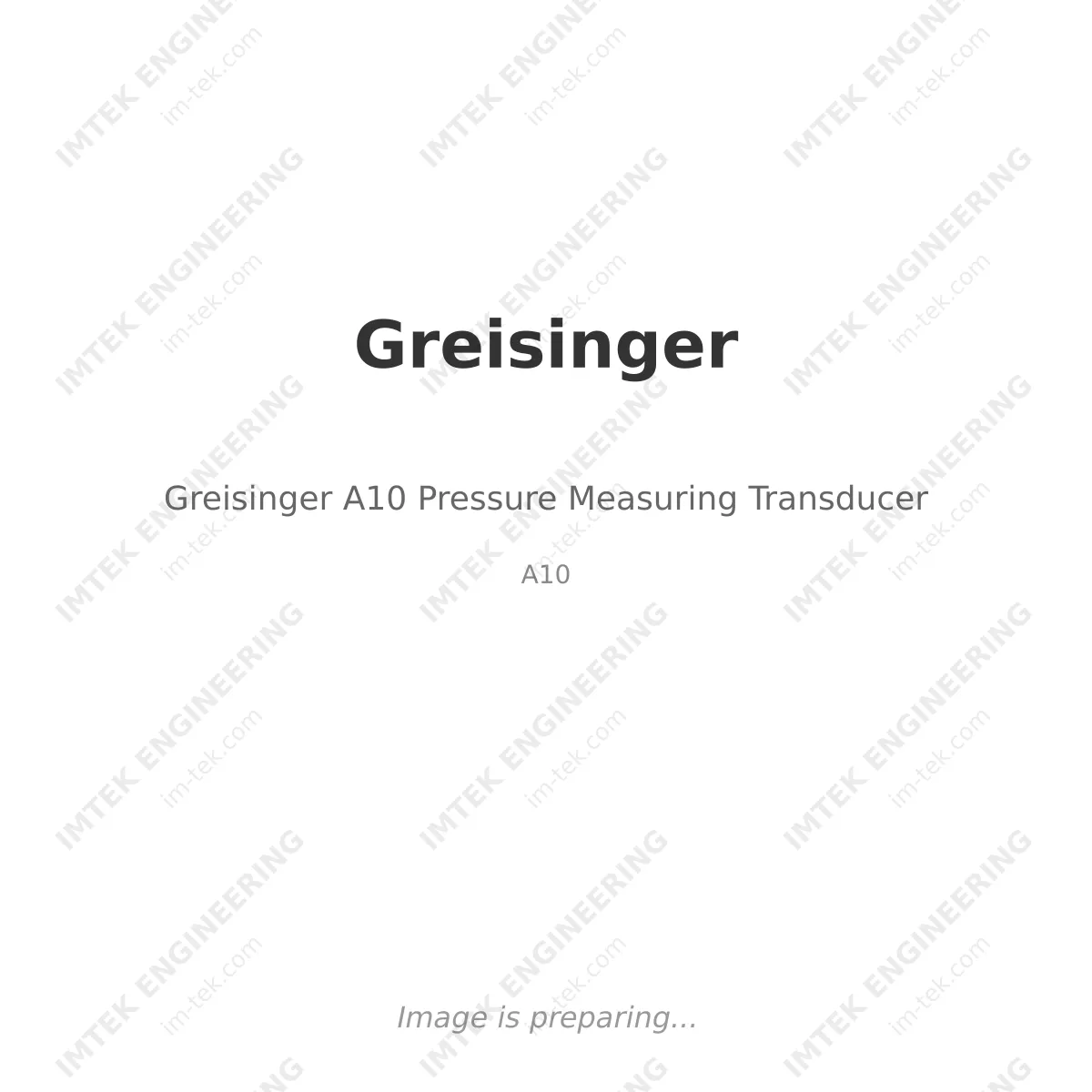 Greisinger Greisinger A10 Pressure Measuring Transducer - A10