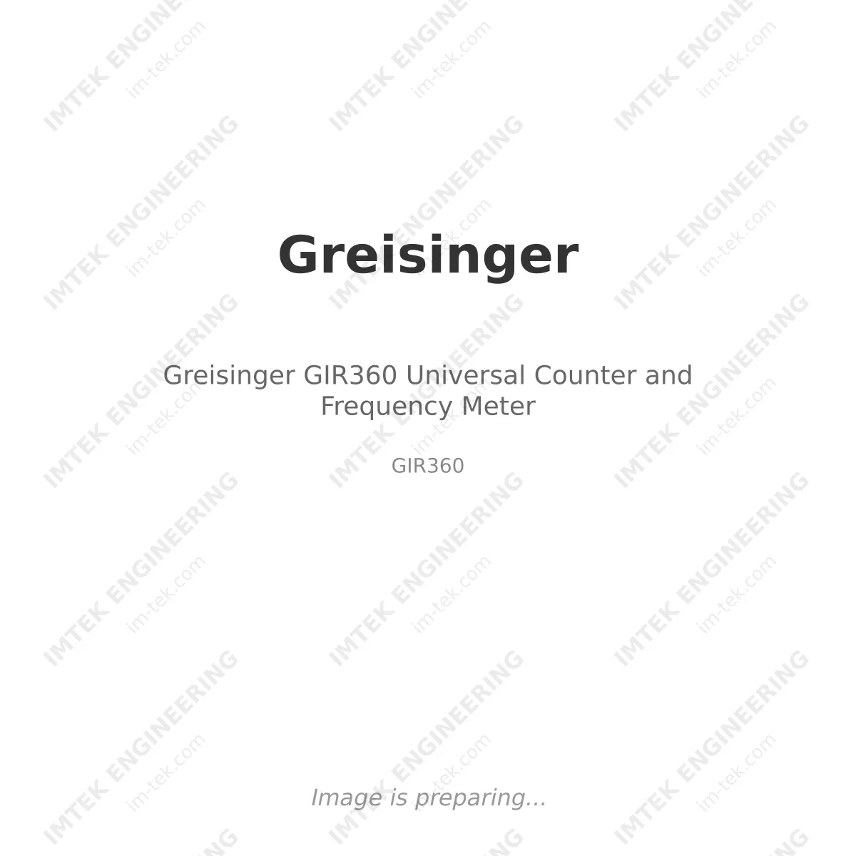 Greisinger Greisinger GIR360 Universal Counter and Frequency Meter - GIR360