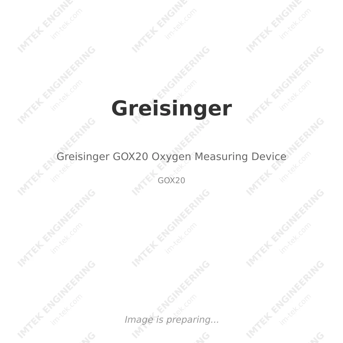 Greisinger Greisinger GOX20 Oxygen Measuring Device - GOX20