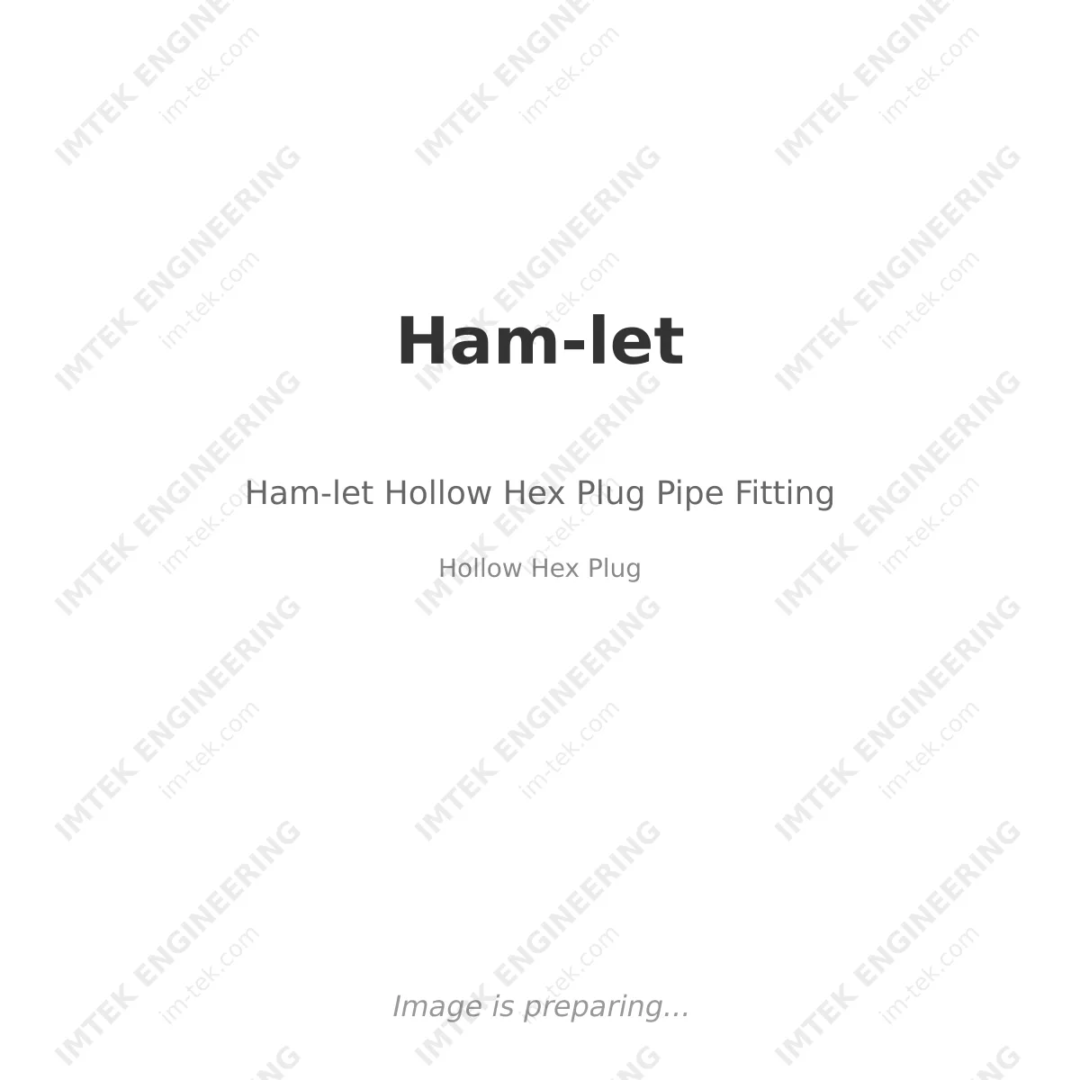 Ham-let Ham-let Hollow Hex Plug Pipe Fitting - Hollow Hex Plug