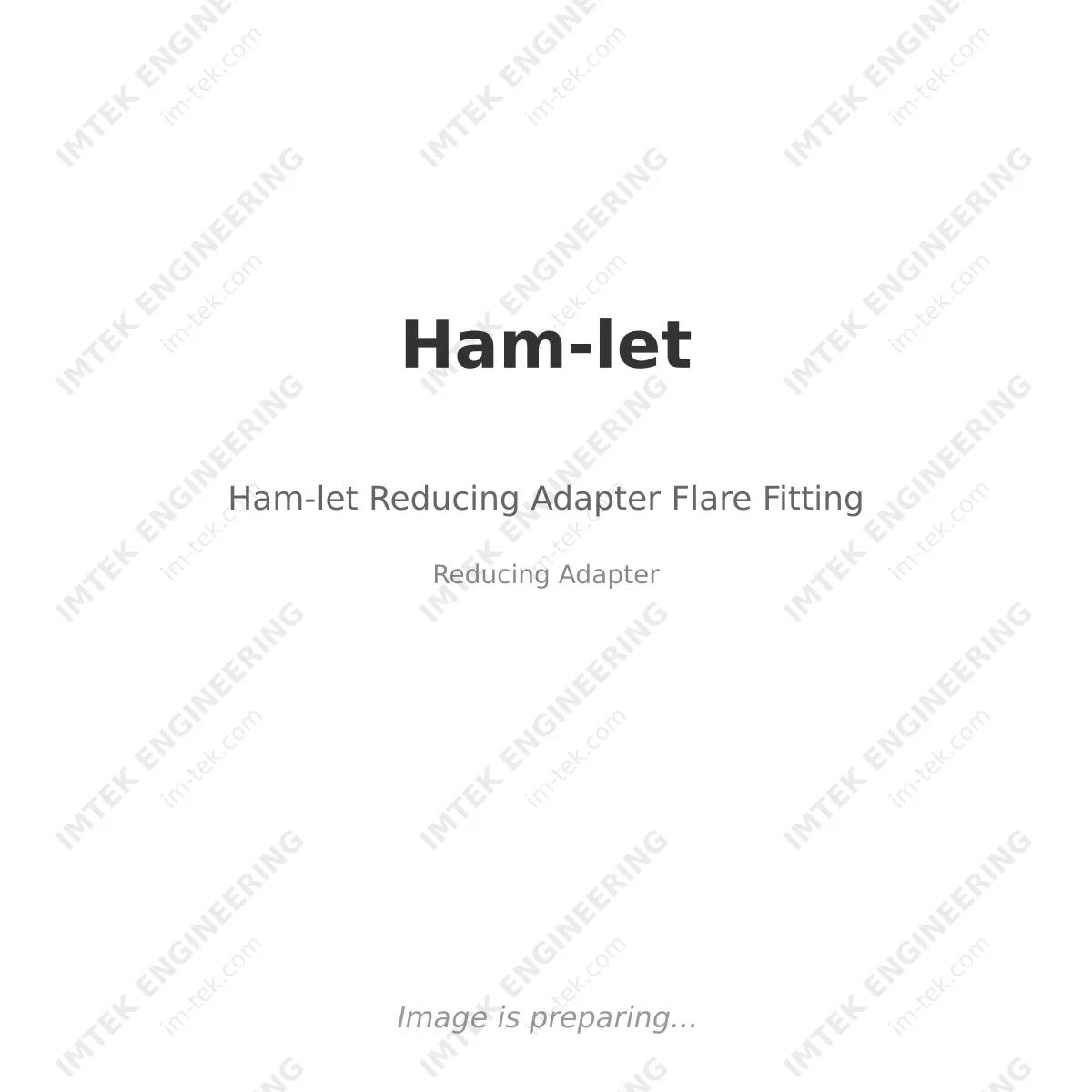 Ham-let Ham-let Reducing Adapter Flare Fitting - Reducing Adapter