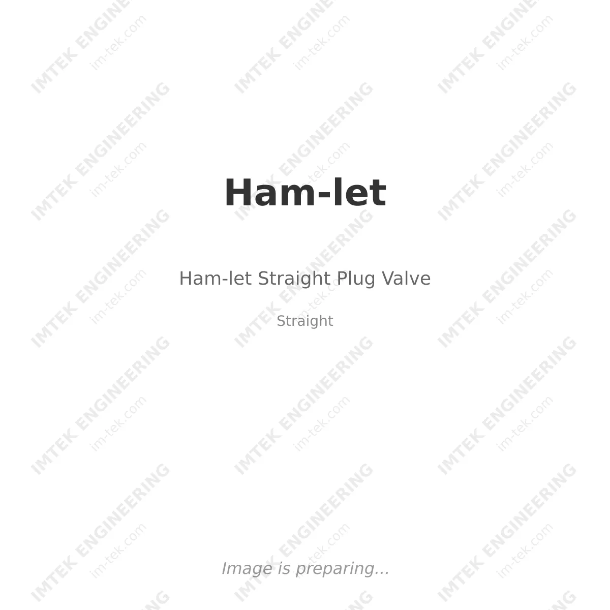 Ham-let Ham-let Straight Plug Valve - Straight