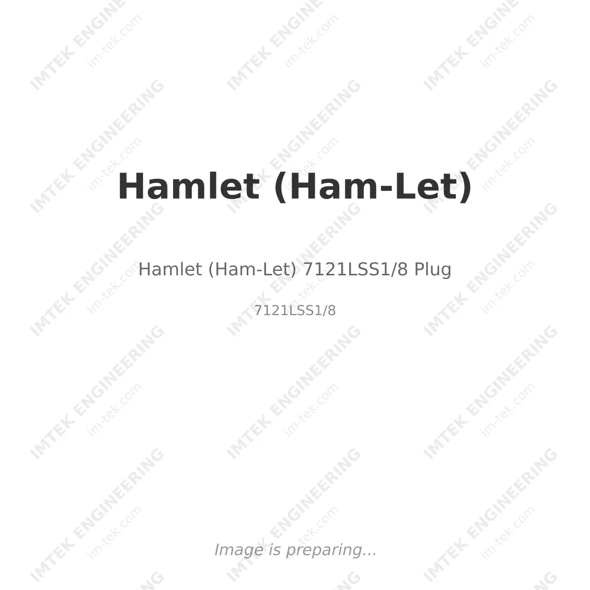 Hamlet (Ham-Let) Hamlet (Ham-Let) 7121LSS1/8 Plug - 7121LSS1/8