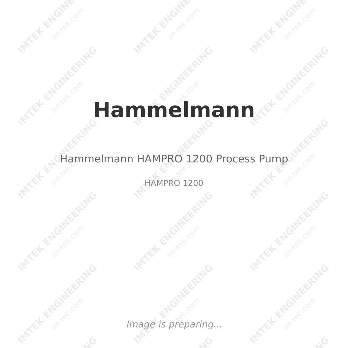 Hammelmann Hammelmann HAMPRO 1200 Process Pump - HAMPRO 1200