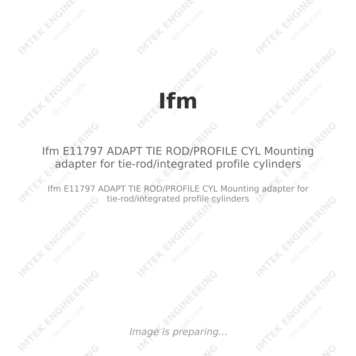 Ifm Ifm E11797 ADAPT TIE ROD/PROFILE CYL Mounting adapter for tie-rod/integrated profile cylinders - Ifm E11797 ADAPT TIE ROD/PROFILE CYL  Mounting adapter for tie-rod/integrated profile cylinders