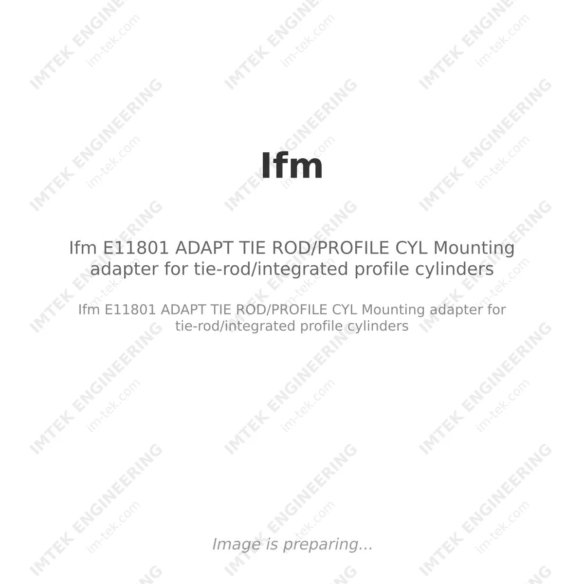 Ifm Ifm E11801 ADAPT TIE ROD/PROFILE CYL Mounting adapter for tie-rod/integrated profile cylinders - Ifm E11801 ADAPT TIE ROD/PROFILE CYL Mounting adapter for tie-rod/integrated profile cylinders