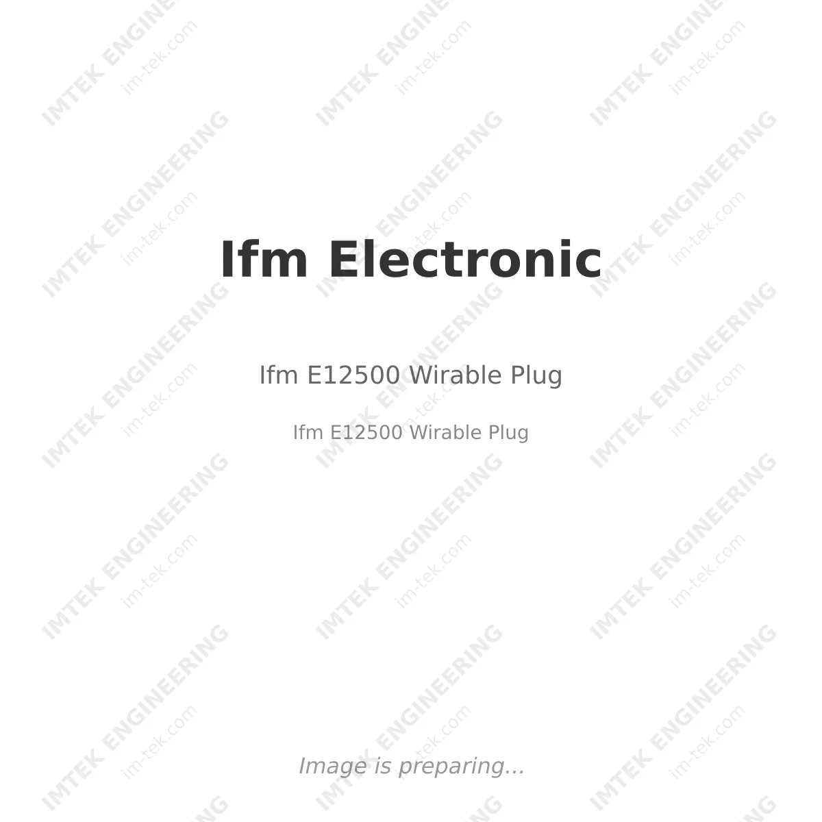Ifm Electronic Ifm E12500 Wirable Plug - Ifm E12500 Wirable Plug
