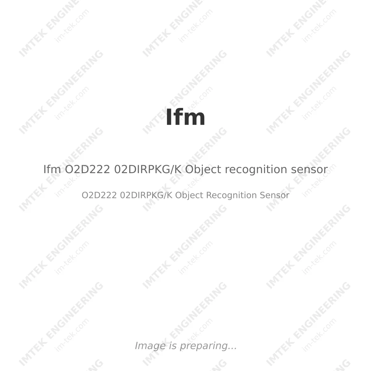 Ifm Ifm O2D222 02DIRPKG/K Object recognition sensor - O2D222 02DIRPKG/K Object Recognition Sensor