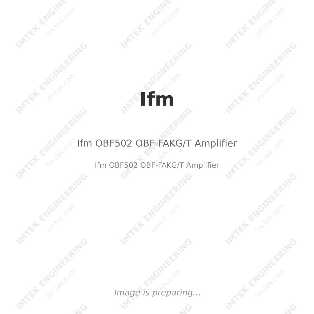 Ifm Ifm OBF502 OBF-FAKG/T Amplifier - Ifm OBF502 OBF-FAKG/T Amplifier