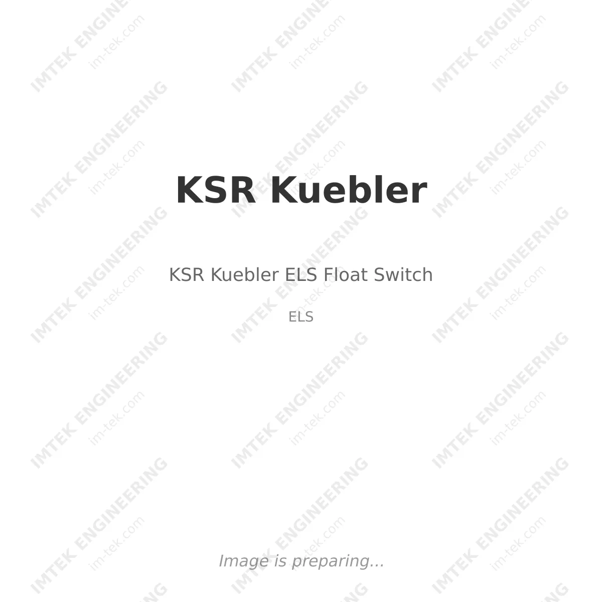 KSR Kuebler KSR Kuebler ELS Float Switch - ELS
