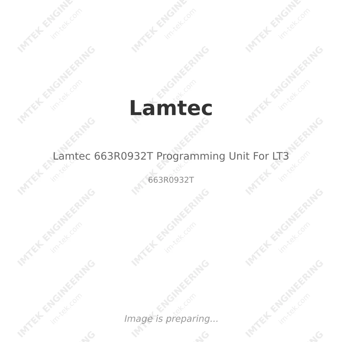Lamtec Lamtec 663R0932T Programming Unit For LT3 - 663R0932T