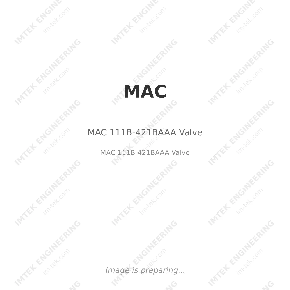 MAC MAC 111B-421BAAA Valve - MAC 111B-421BAAA Valve
