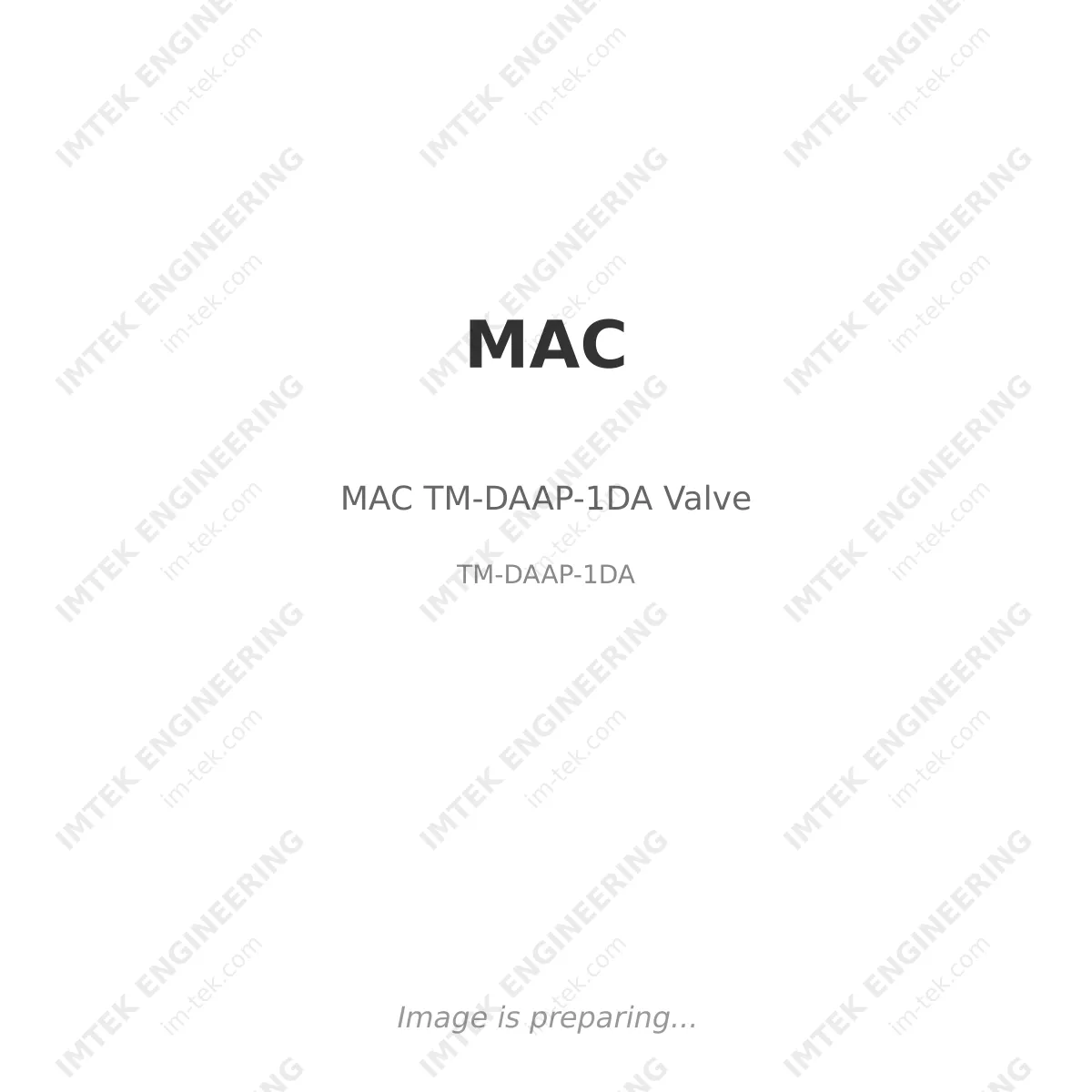 MAC MAC TM-DAAP-1DA Valve - TM-DAAP-1DA