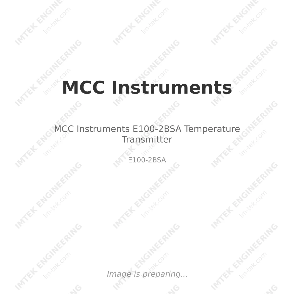 MCC Instruments MCC Instruments E100-2BSA Temperature Transmitter - E100-2BSA