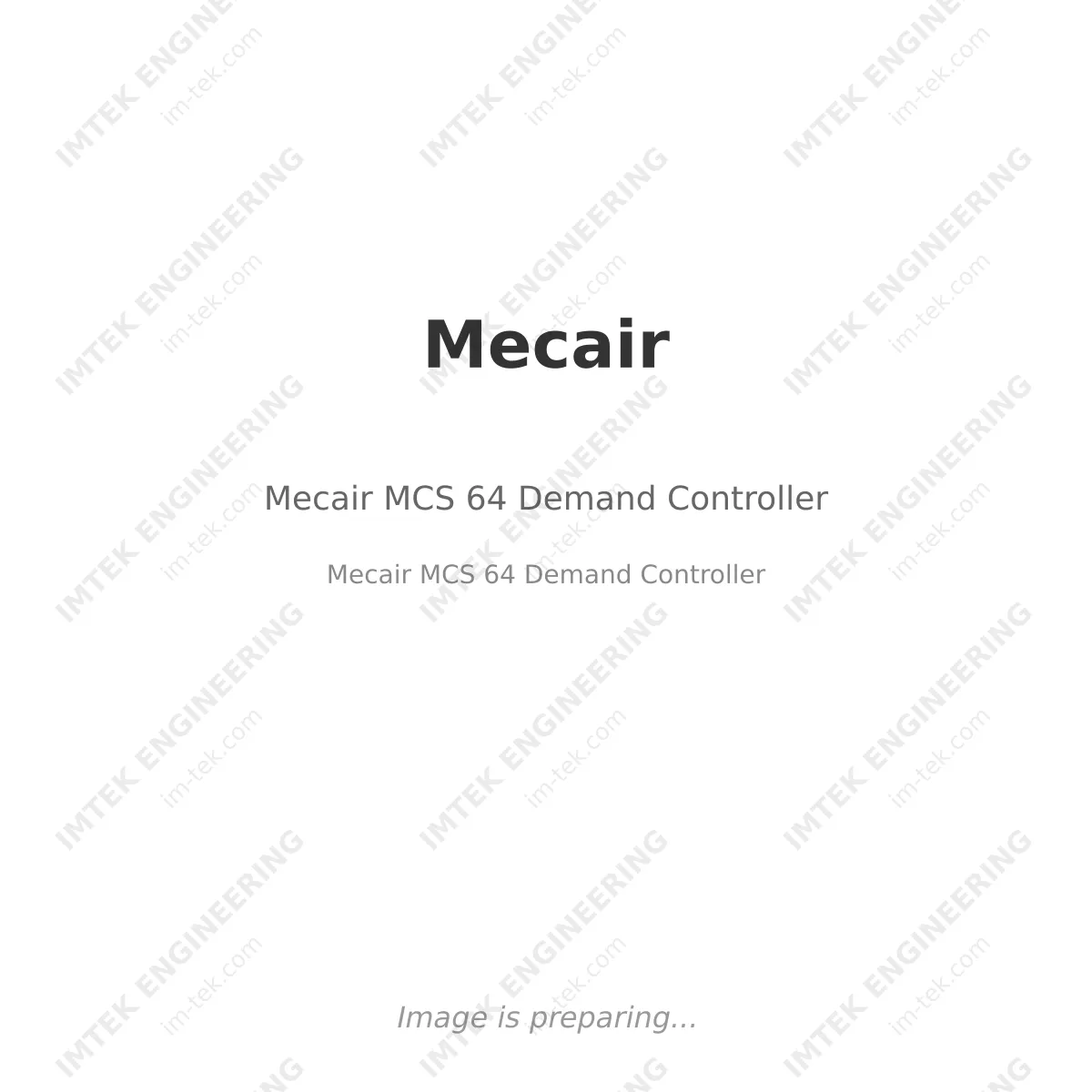 Mecair Mecair MCS 64 Demand Controller - Mecair MCS 64 Demand Controller