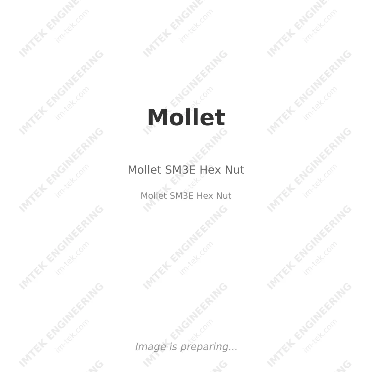 Mollet Mollet SM3E Hex Nut - Mollet  SM3E Hex Nut