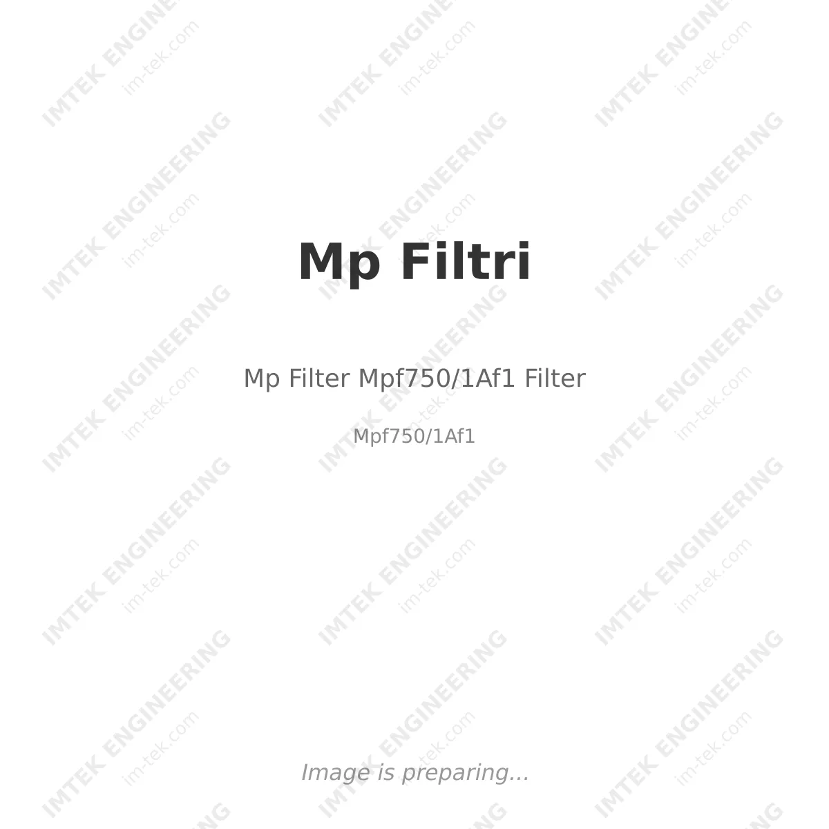 Mp Filtri Mp Filter Mpf750/1Af1 Filter - Mpf750/1Af1