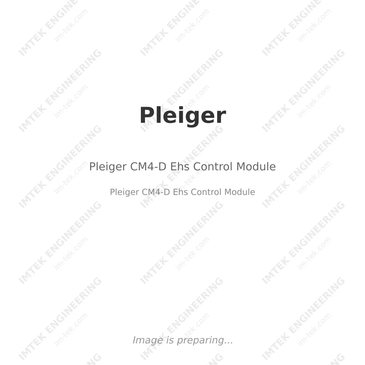 Pleiger Pleiger CM4-D Ehs Control Module - Pleiger CM4-D Ehs Control Module