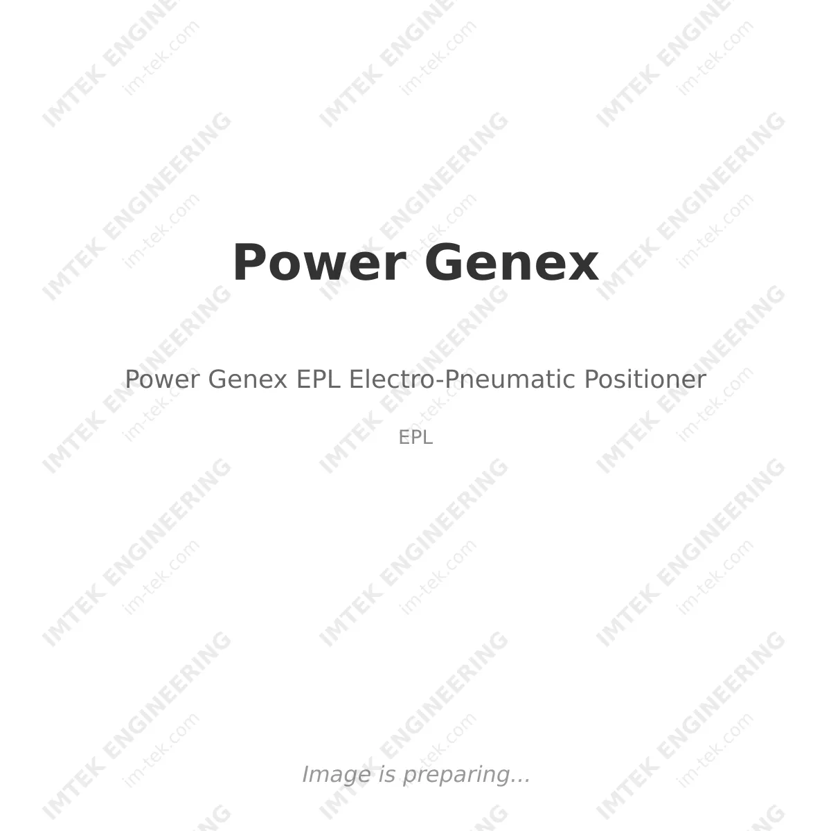 Power Genex Power Genex EPL Electro-Pneumatic Positioner - EPL