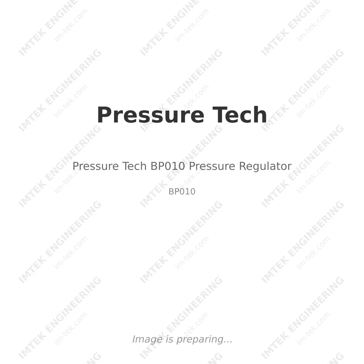 Pressure Tech Pressure Tech BP010 Pressure Regulator - BP010